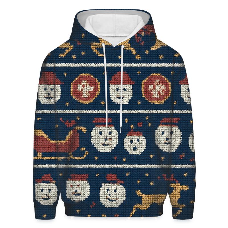 Sleigh Parade Patchwork Design zip-up hoodies