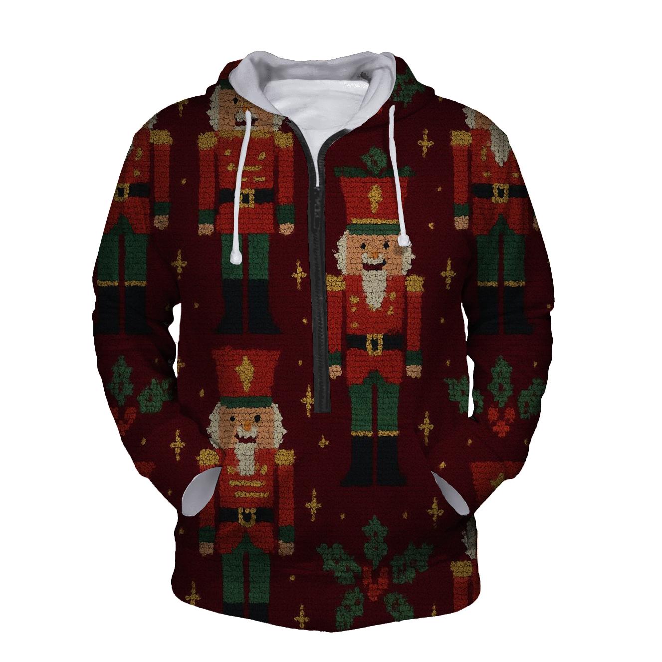 Festive Nutcracker Stitched Bands Design pullover hoodies