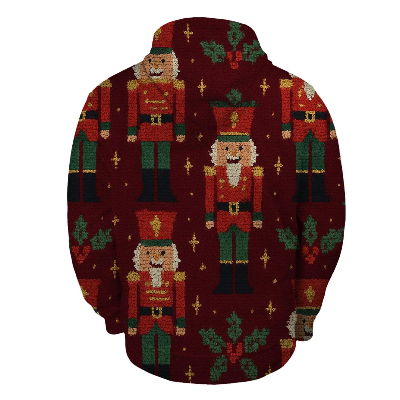 Festive Nutcracker Stitched Bands Design pullover hoodies
