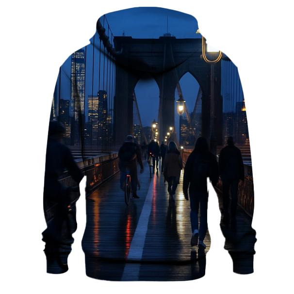 Brooklyn Bridge Commute At Blue Hour custom hoodies