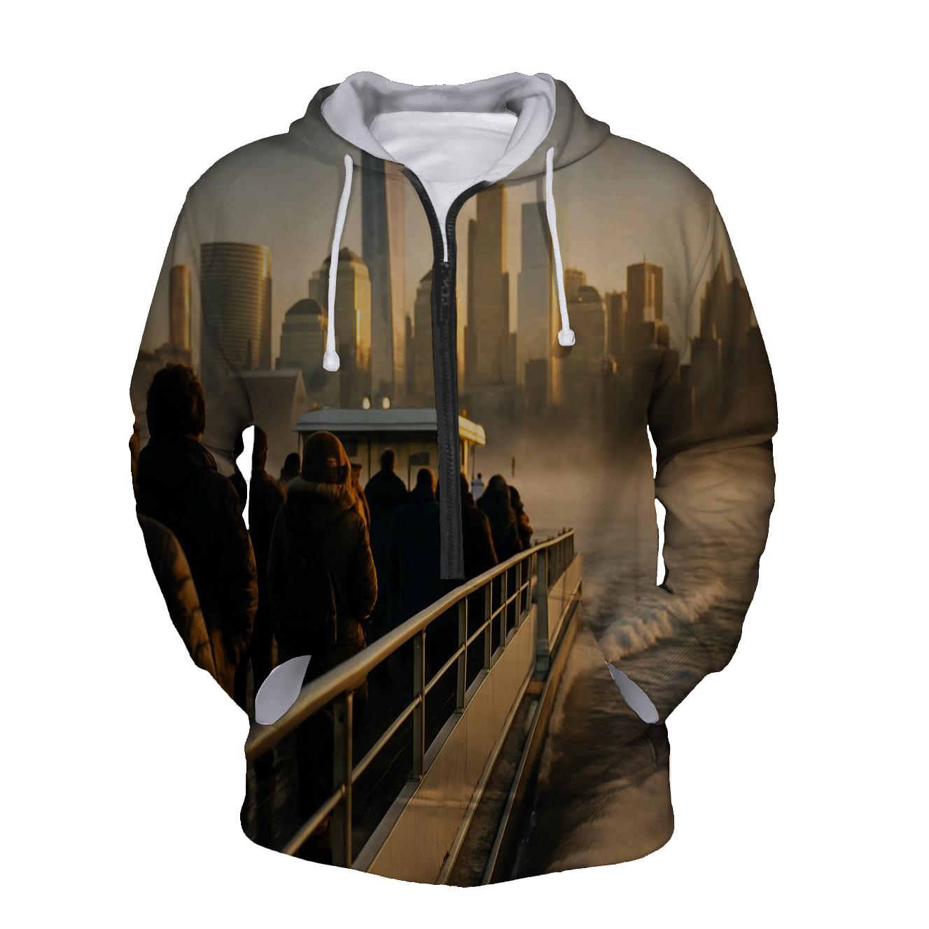 Hudson Morning Commute Panorama zip-up hoodies