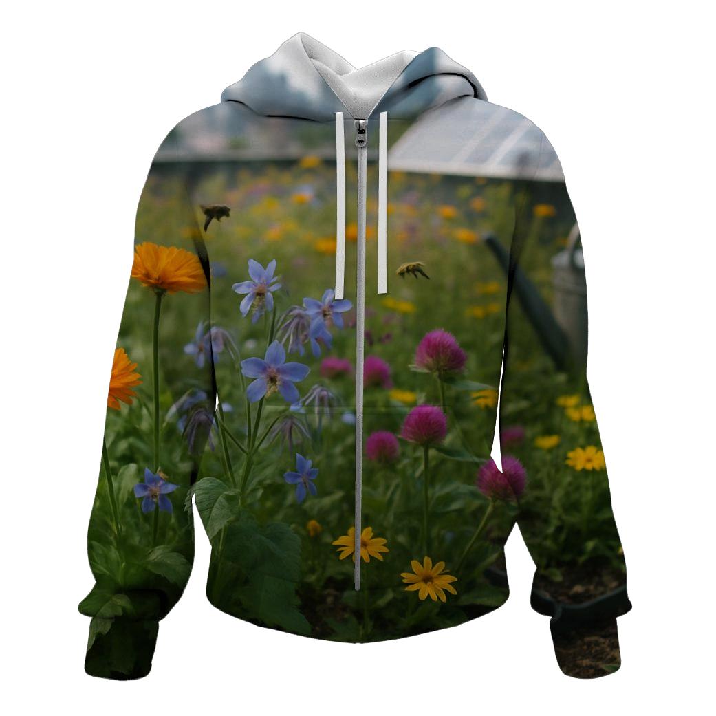 Rooftop Wildflower Pollinator Patch graphic hoodies