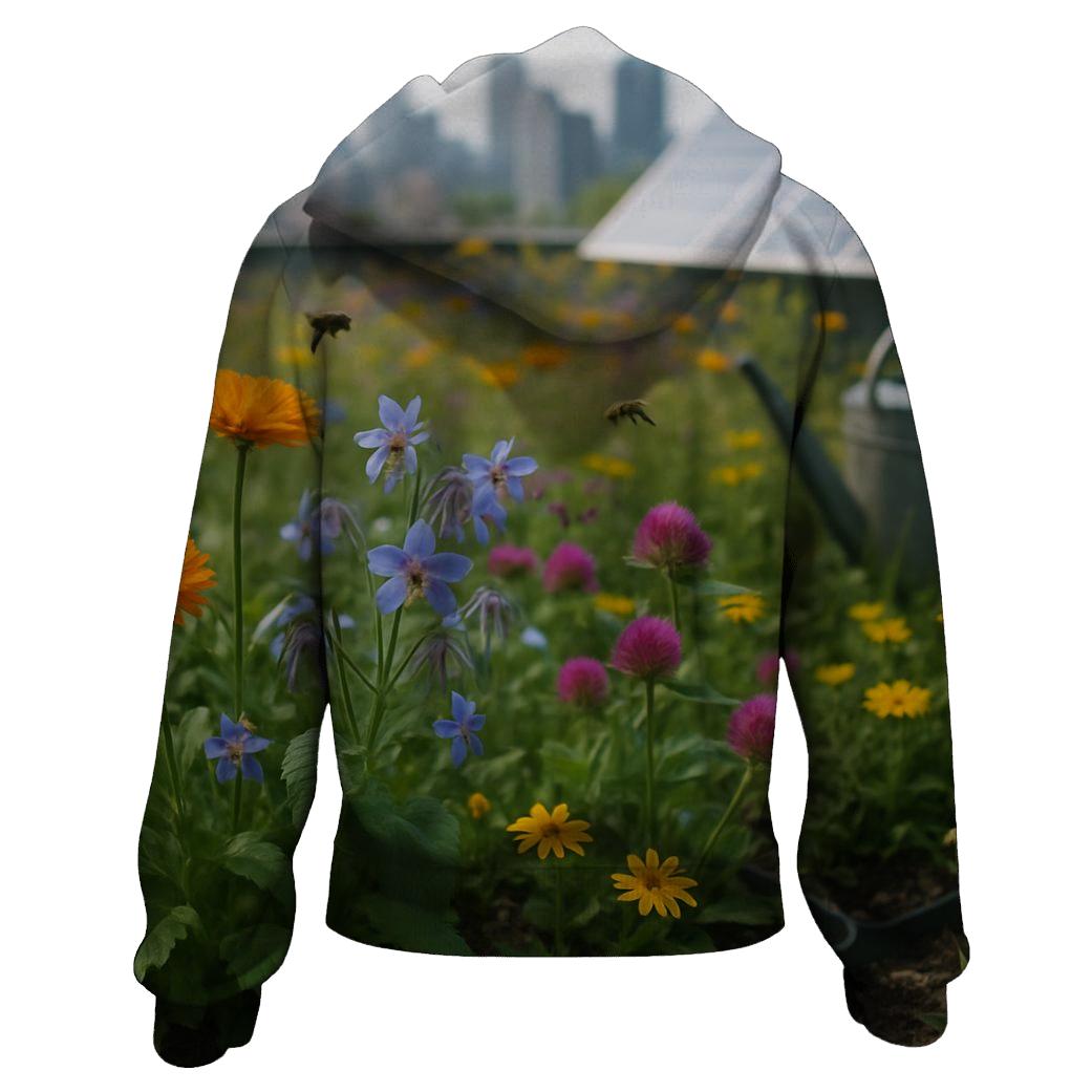 Rooftop Wildflower Pollinator Patch graphic hoodies