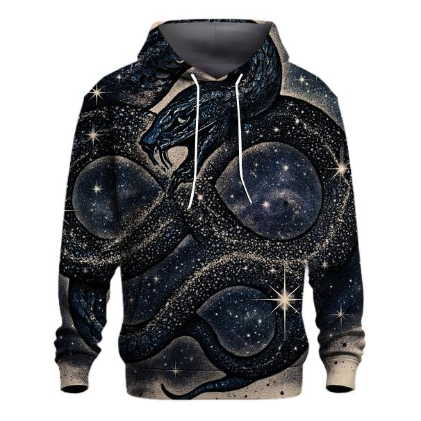 Celestial Ouroboros Serpent Embracing Infinity printed hoodies
