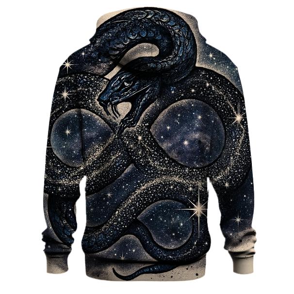 Celestial Ouroboros Serpent Embracing Infinity printed hoodies