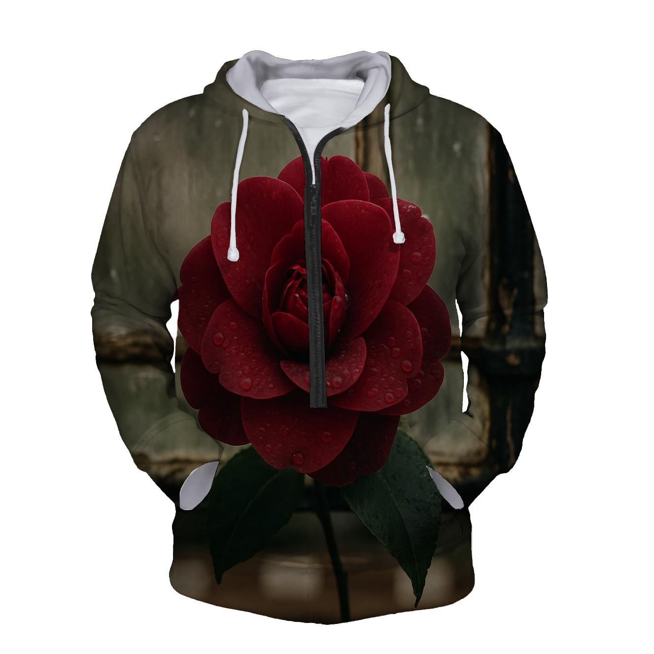 Victorian Glasshouse Camellia Study zip-up hoodies