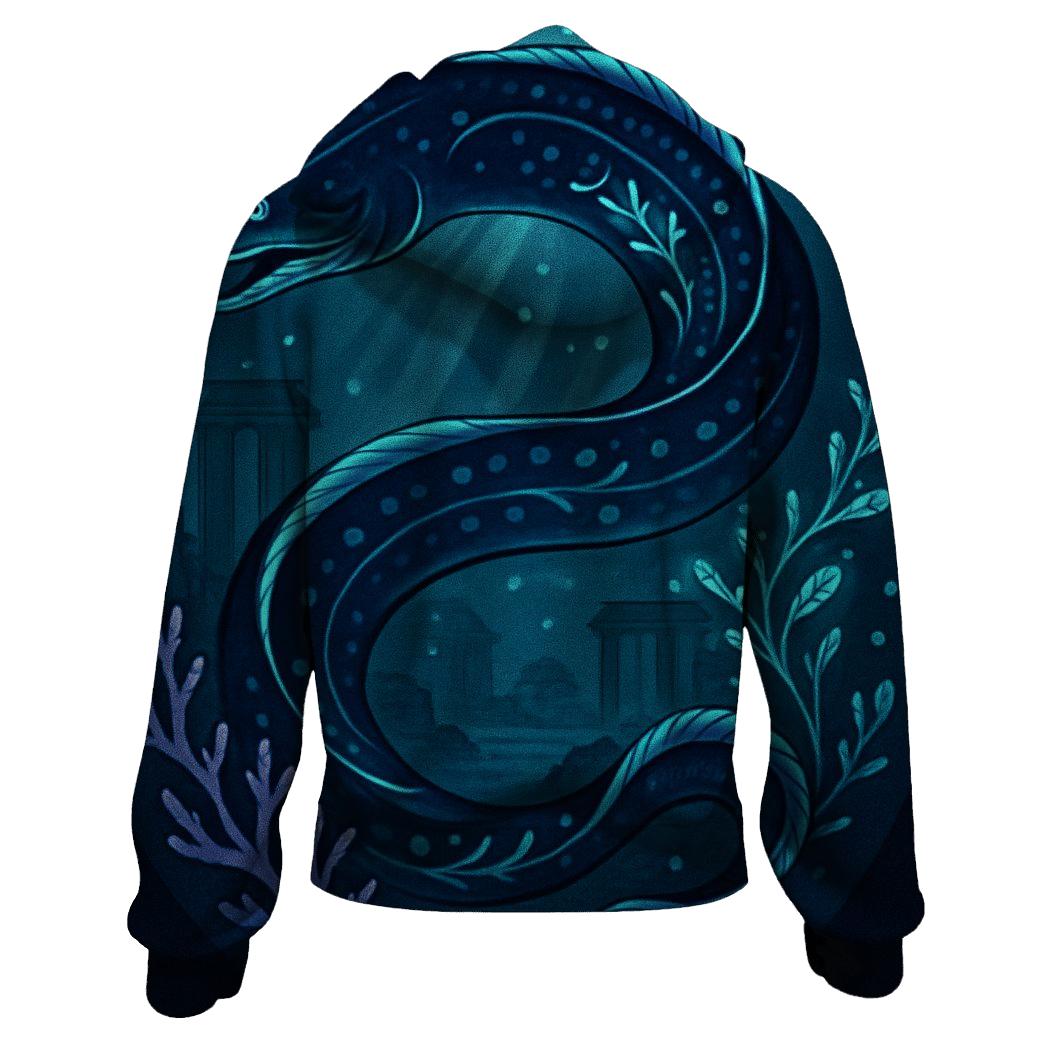 Bioluminescent Reef Ouroboros designer hoodies