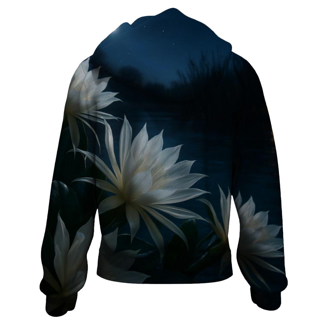 Night Blooming Cereus Moonlit Riverbank premium hoodies