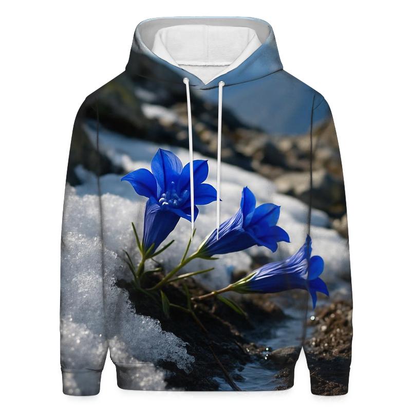 Alpine Gentian After Snow pullover hoodies