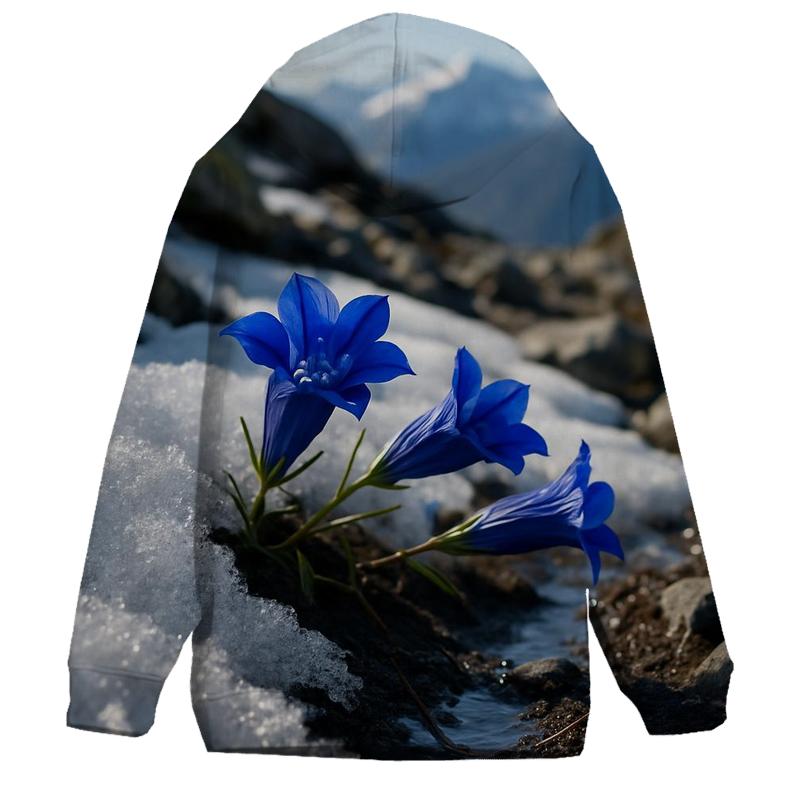Alpine Gentian After Snow pullover hoodies