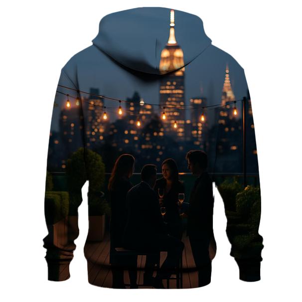 Rooftop Garden At Twilight With Midtown Glow hoodie trends