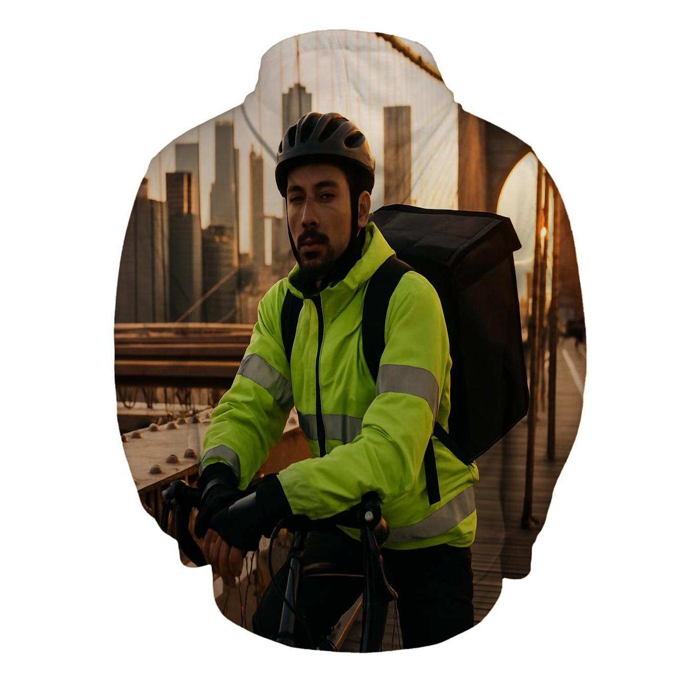 Brooklyn Bridge Sunset Cyclist Portrait hoodie trends
