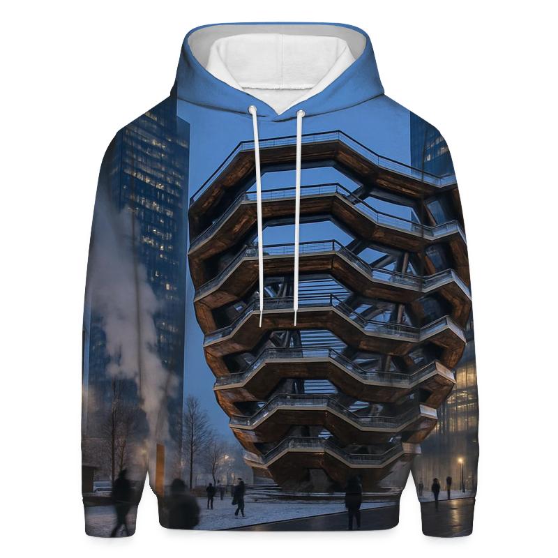Winter Twilight Over Hudson Yards zip-up hoodies
