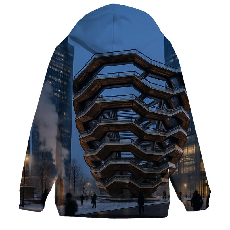 Winter Twilight Over Hudson Yards zip-up hoodies