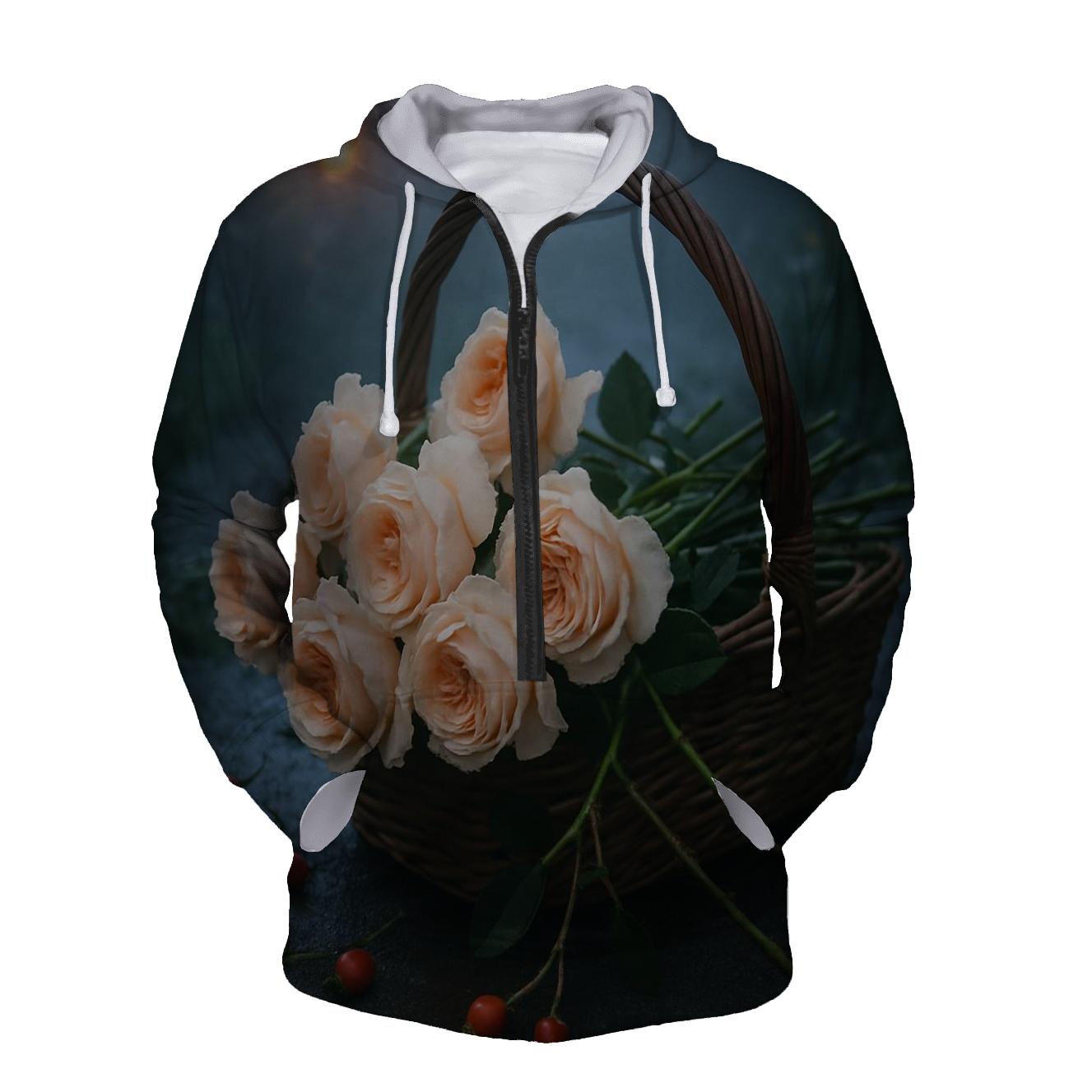 Tea Rose Harvest In Early Fog pullover hoodies