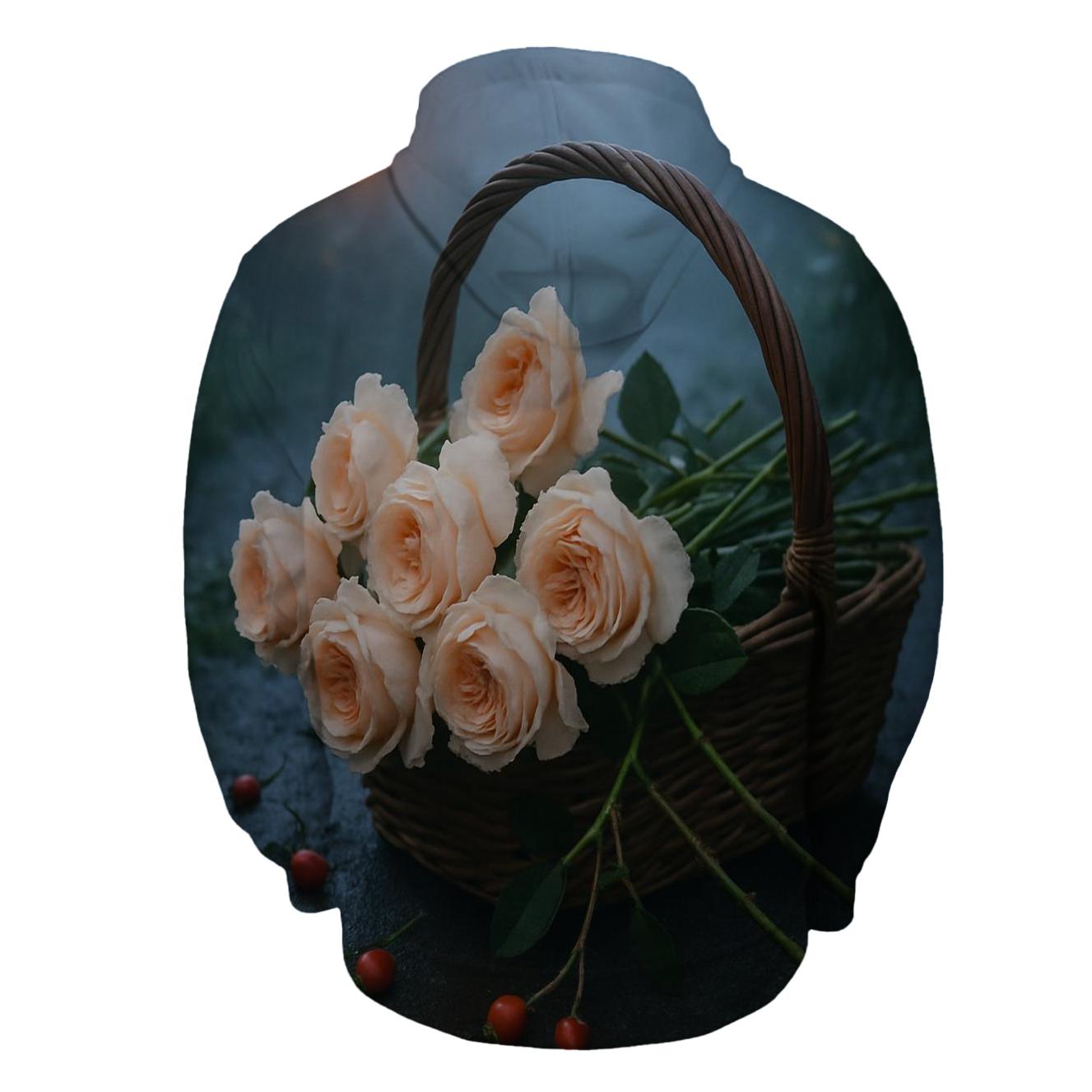 Tea Rose Harvest In Early Fog pullover hoodies