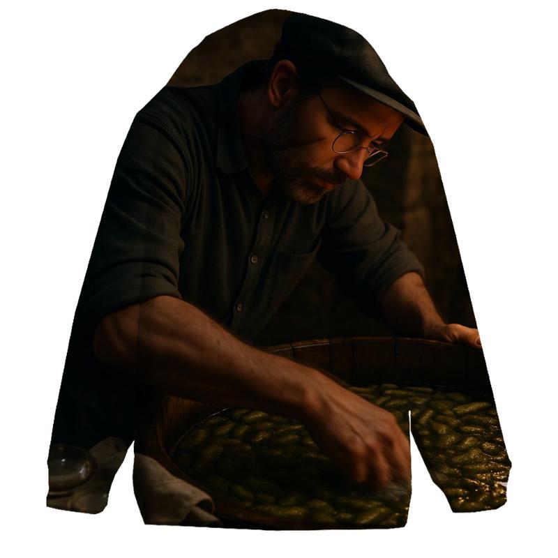 Cellar Fermenter Inspecting Cornichon In Oak Vat hoodie styles