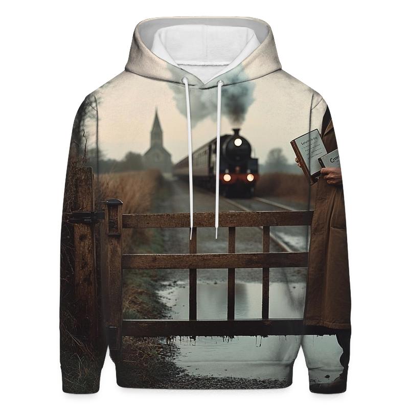 Graham Greene At A Suffolk Railway Crossing designer hoodies