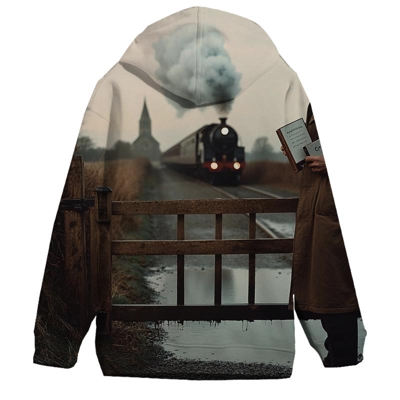 Graham Greene At A Suffolk Railway Crossing designer hoodies