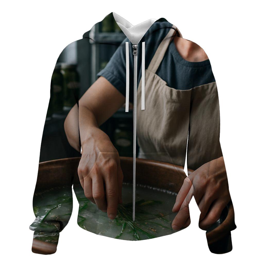 Artisan Pickling Workshop Close Up embroidered hoodies