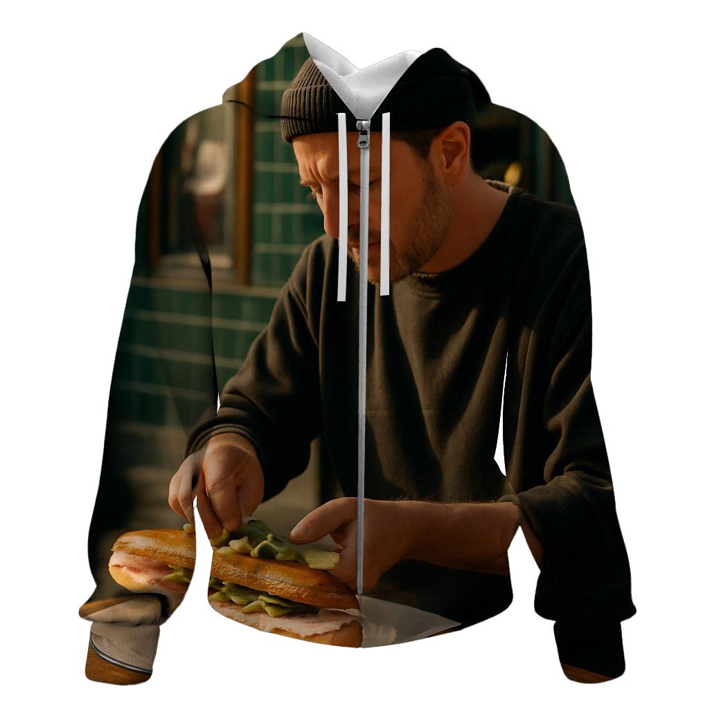 Marseille Corner Sandwich With Cornichon printed hoodies