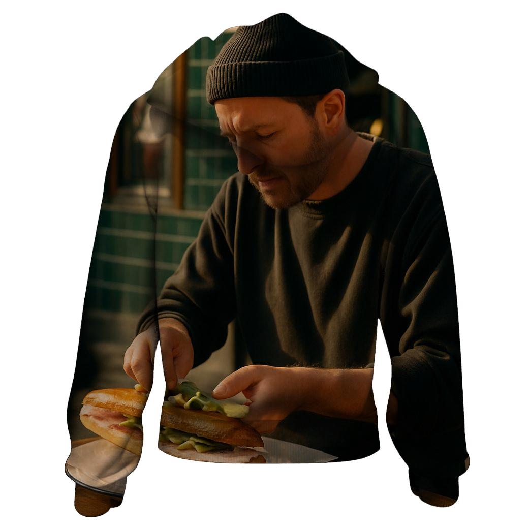 Marseille Corner Sandwich With Cornichon printed hoodies