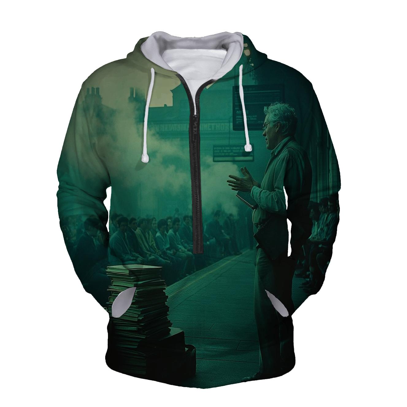 Graham Greene At A Railway Platform Lecture premium hoodies