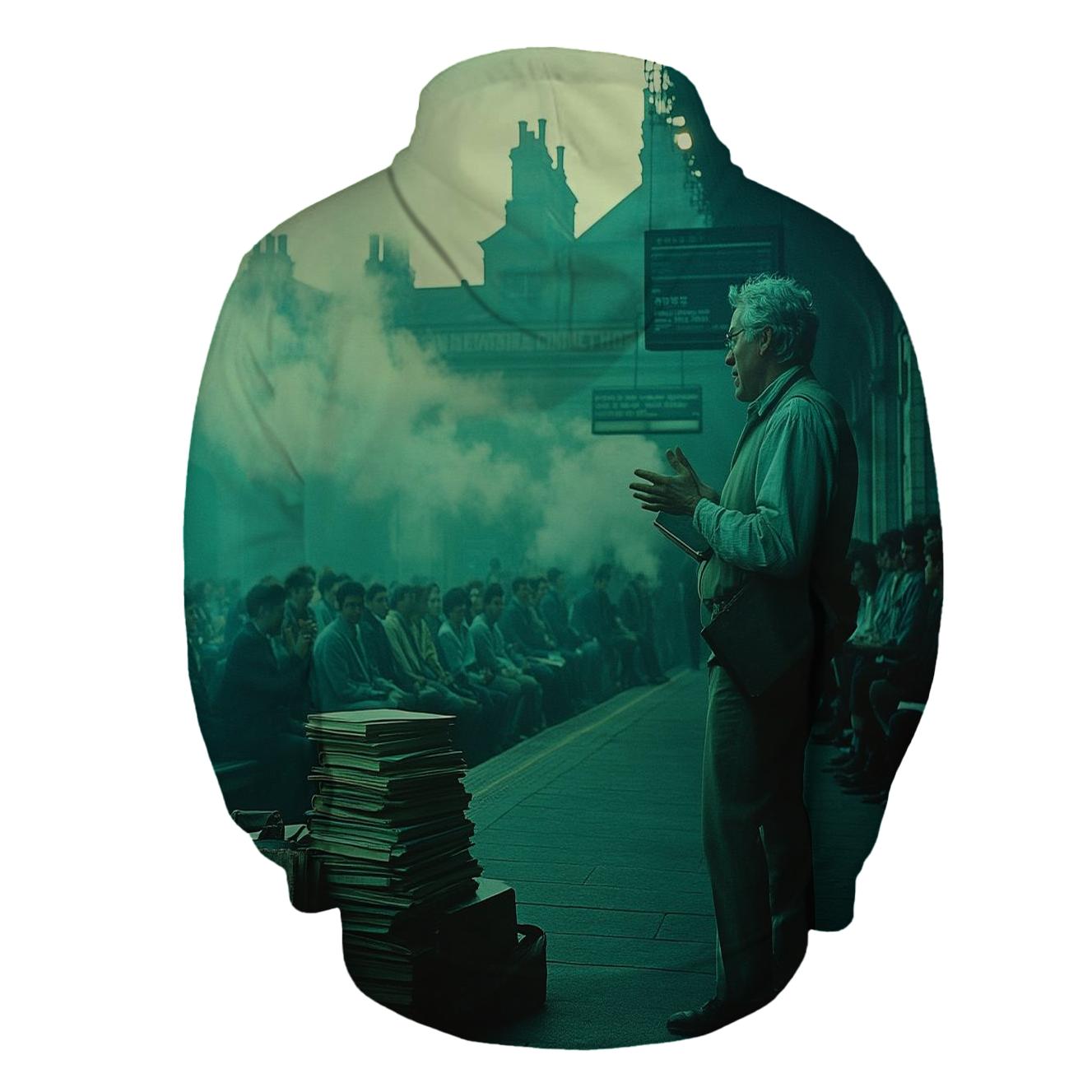 Graham Greene At A Railway Platform Lecture premium hoodies