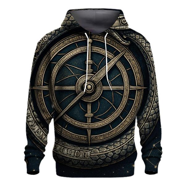 Celestial Clock Ouroboros zip-up hoodies