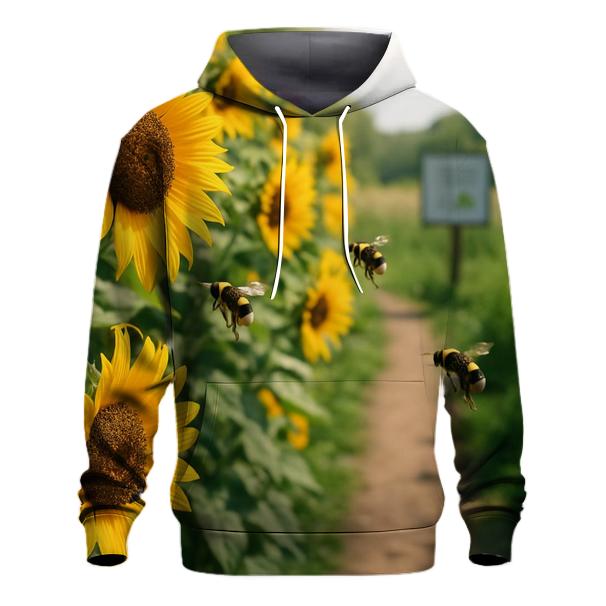 Pollinator Alley Of Wild Sunflowers designer hoodies