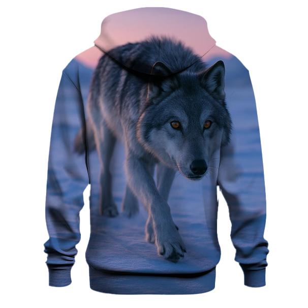 Lone Wolf Navigating Arctic Twilight hoodie styles