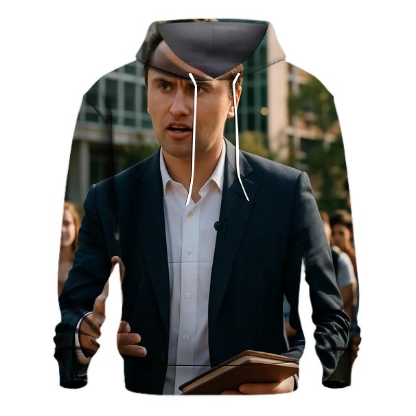 Charlie Kirk Engaging In Campus Discussion custom hoodies