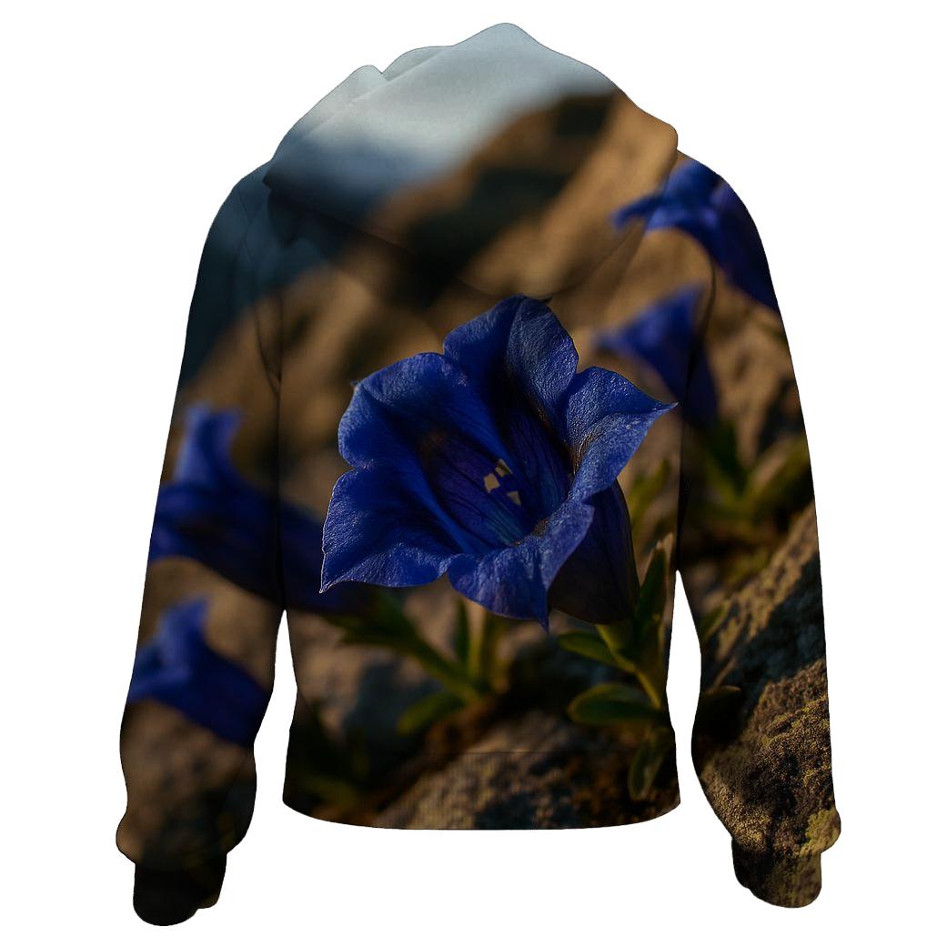 Alpine Gentian Morning Study pullover hoodies