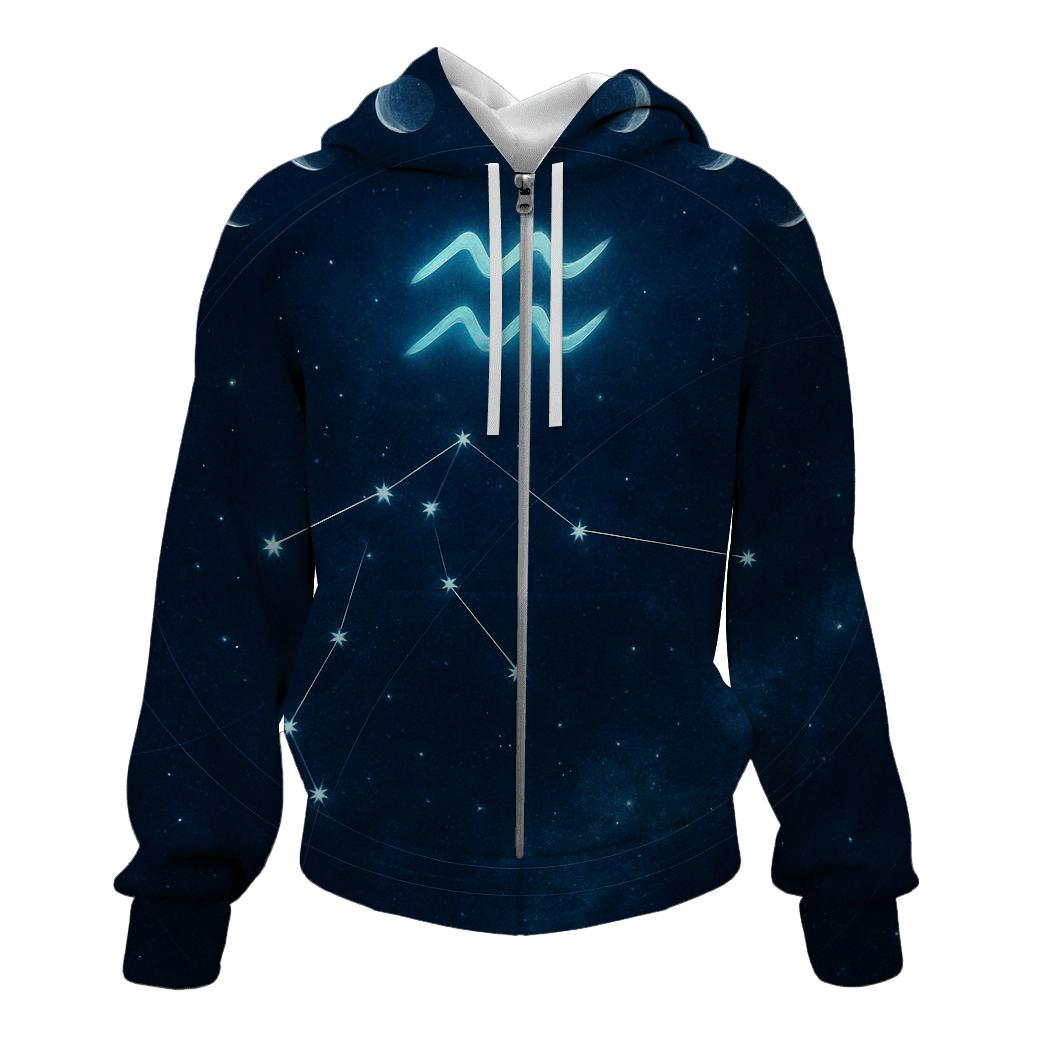 Aquarius Water Bearer Star Atlas graphic hoodies
