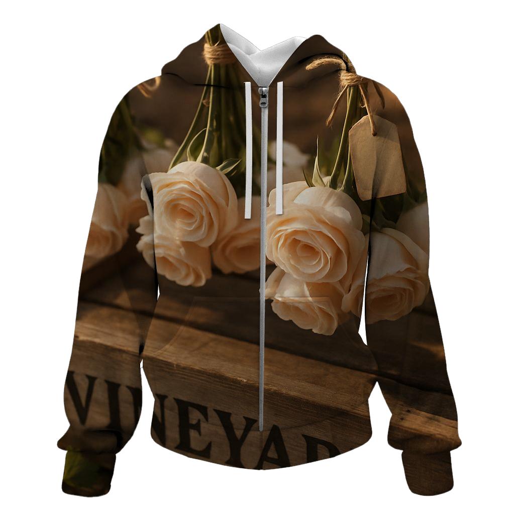 Tea Rose Vineyard Harvest graphic hoodies