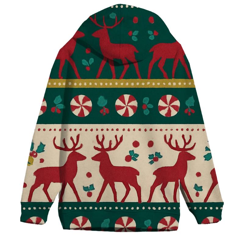 Reindeer Ribbon Jingle Patch Design designer hoodies