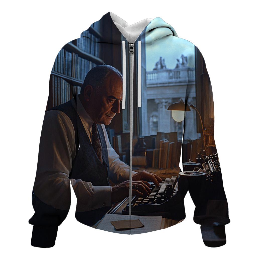 Graham Greene Writing In Rome Apartment pullover hoodies
