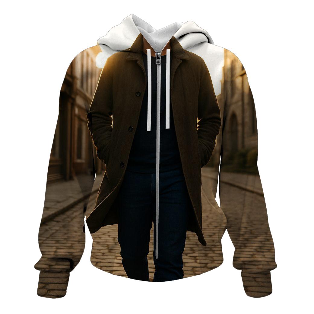 Morning Walk Through Historic District pullover hoodies