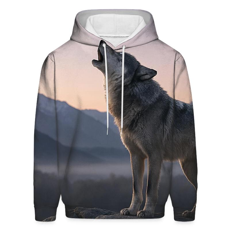Mountain Lone Howl At Dawn graphic hoodies