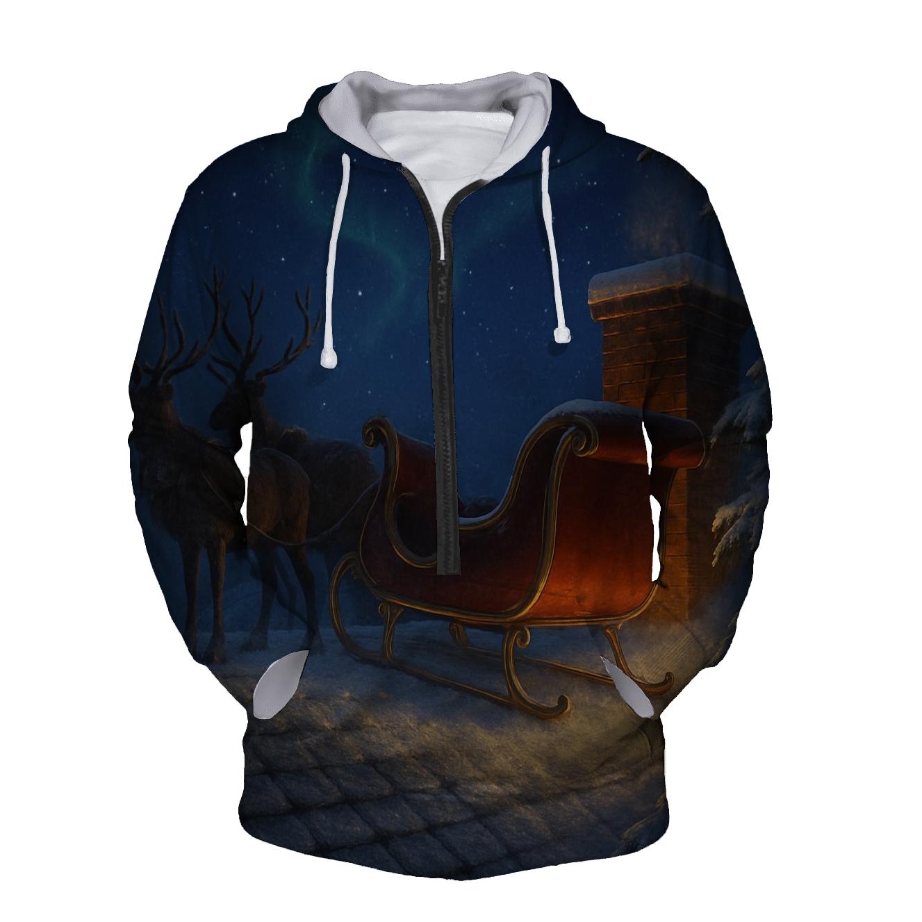 Snowy Night Of Santas Arrival heavyweight hoodies