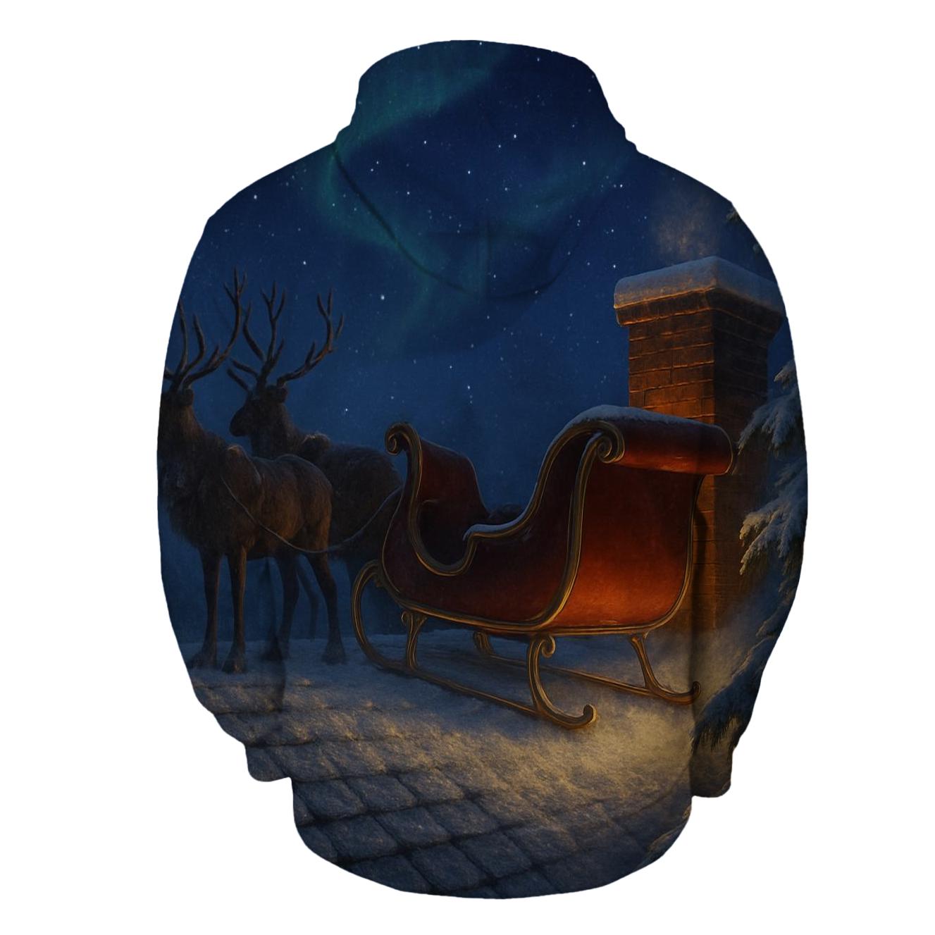 Snowy Night Of Santas Arrival heavyweight hoodies