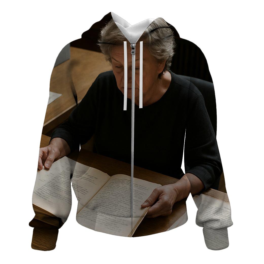 Polly Reading At Library Archive premium hoodies