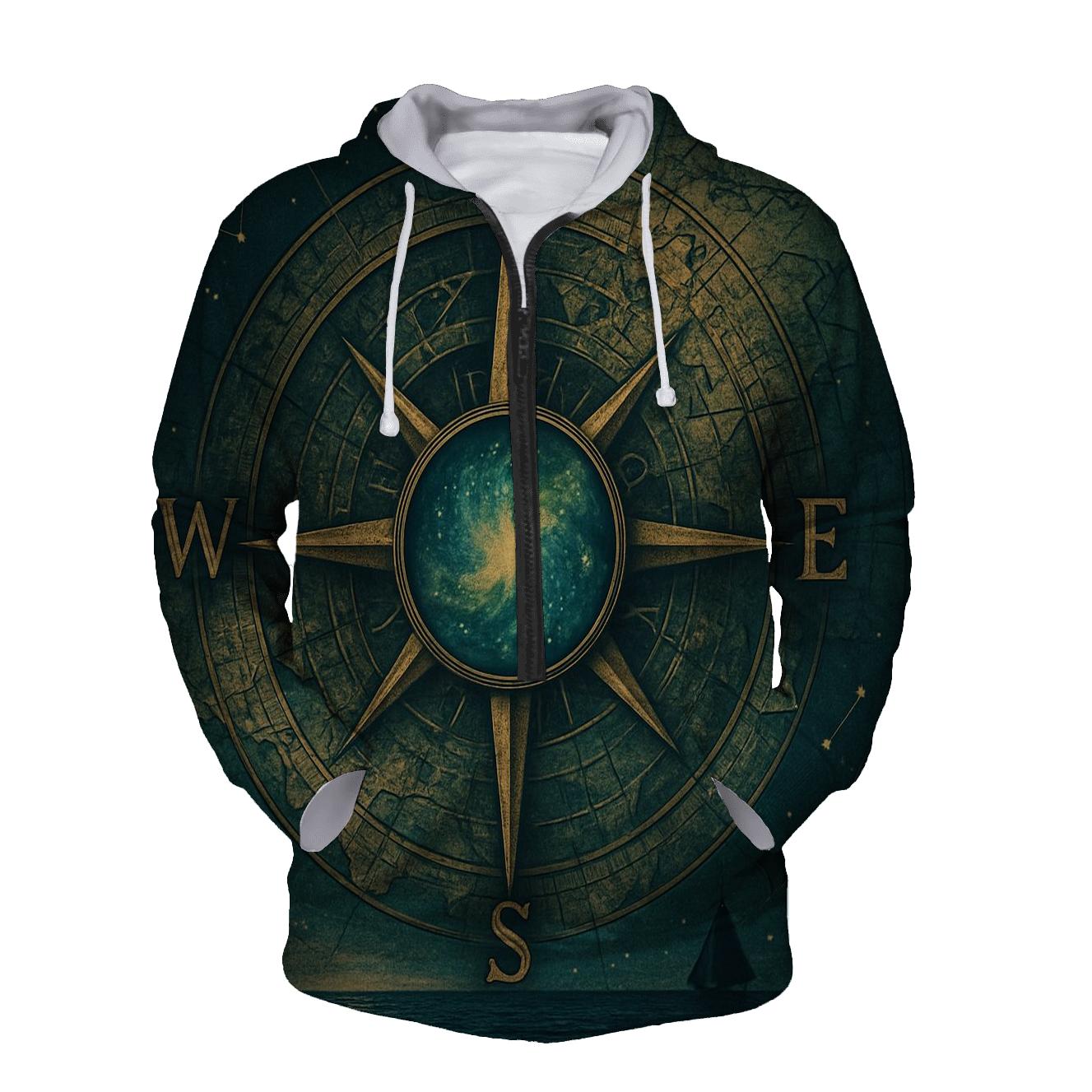 Celestial Compass Voyager embroidered hoodies
