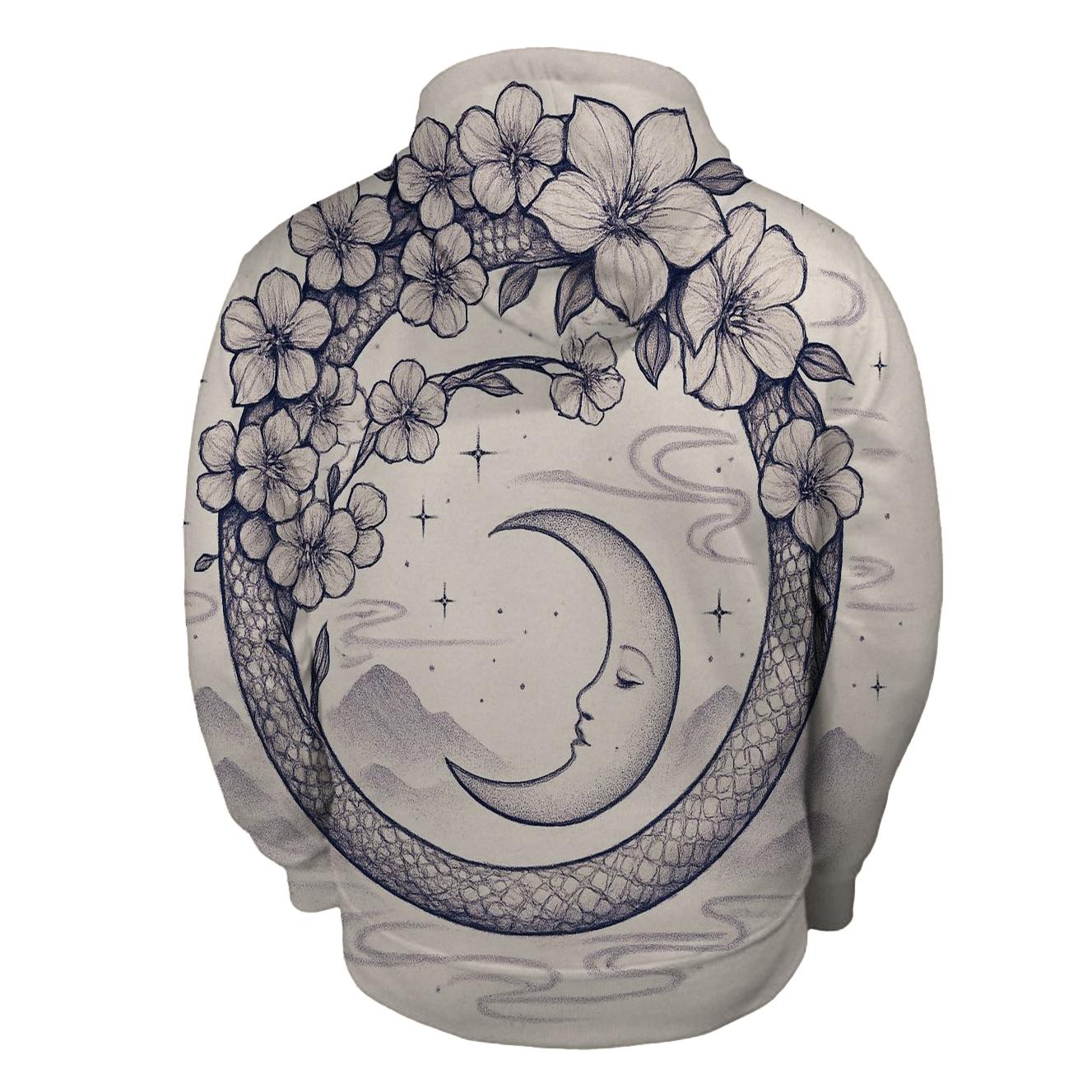 Lunar Blossom Ouroboros custom hoodies