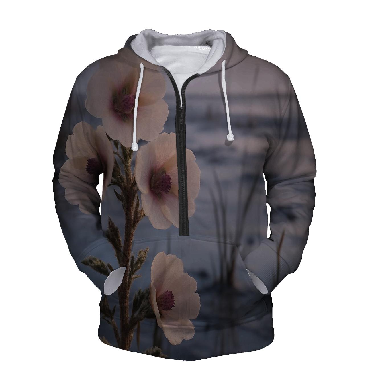 Salt Marsh Marshmallow Flowers At Dawn premium hoodies