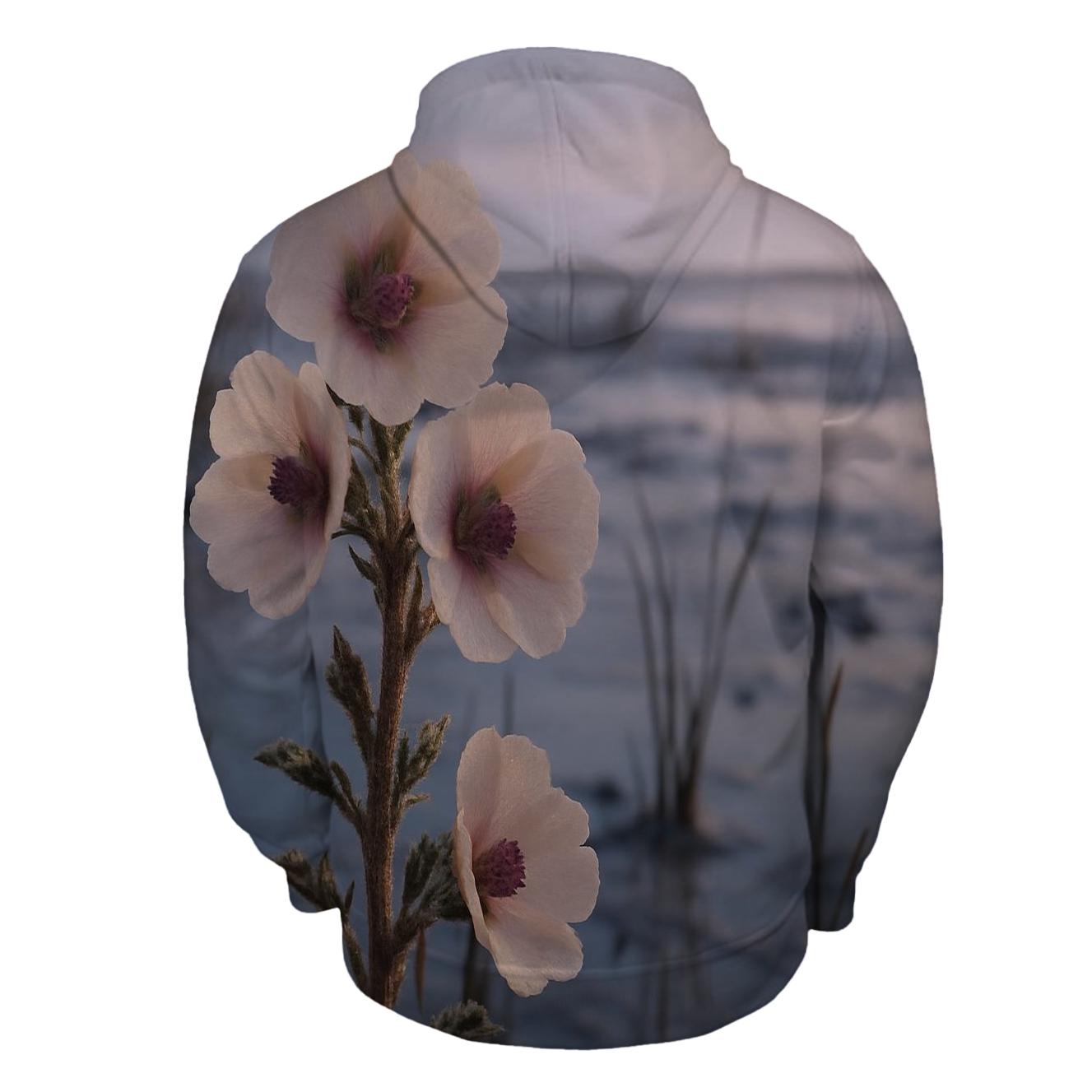 Salt Marsh Marshmallow Flowers At Dawn premium hoodies