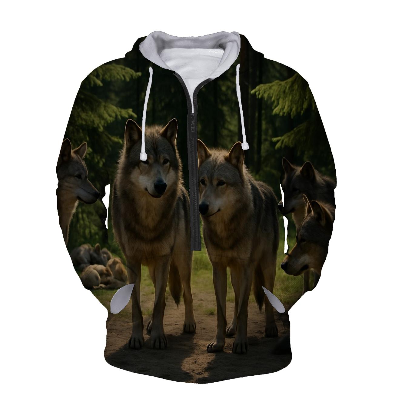 Canid Pack Strategy Meeting zip-up hoodies
