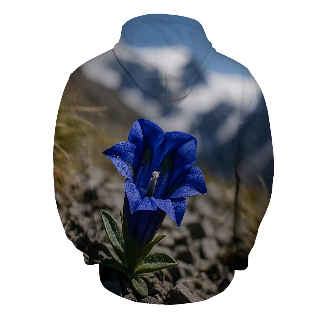 Cerulean Alpine Gentian On Glacial Scree lightweight hoodies