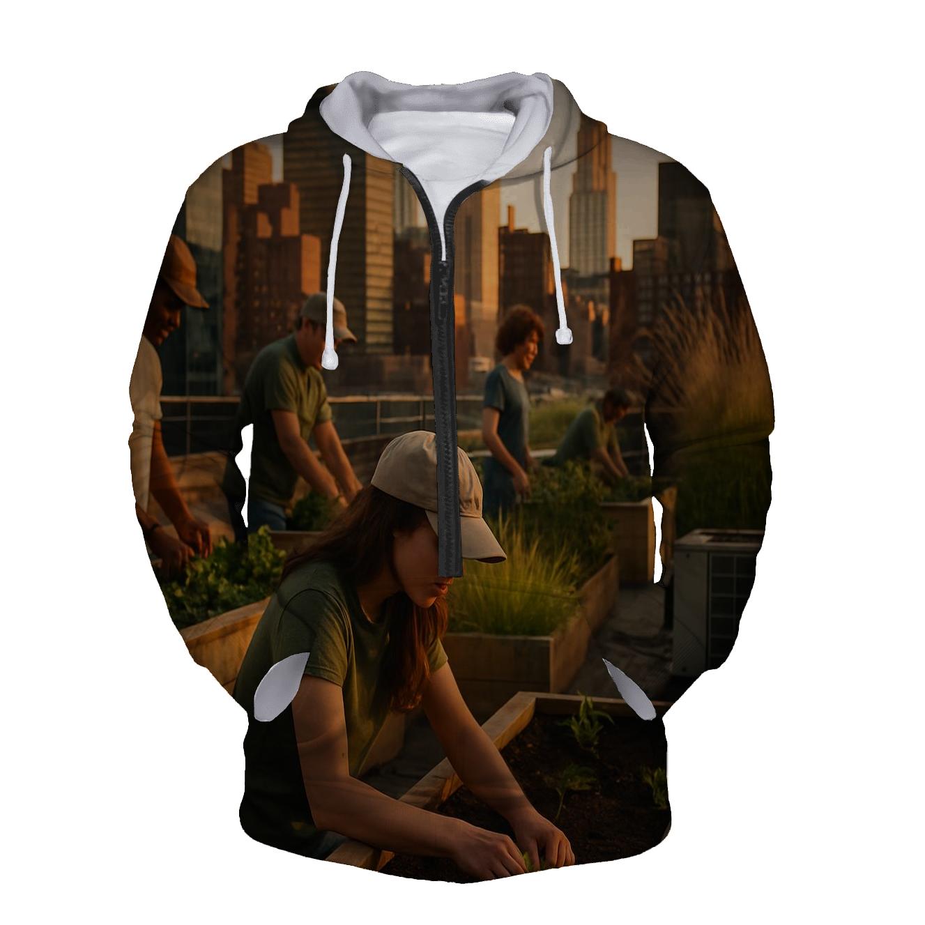 Rooftop Garden Above The Grid premium hoodies