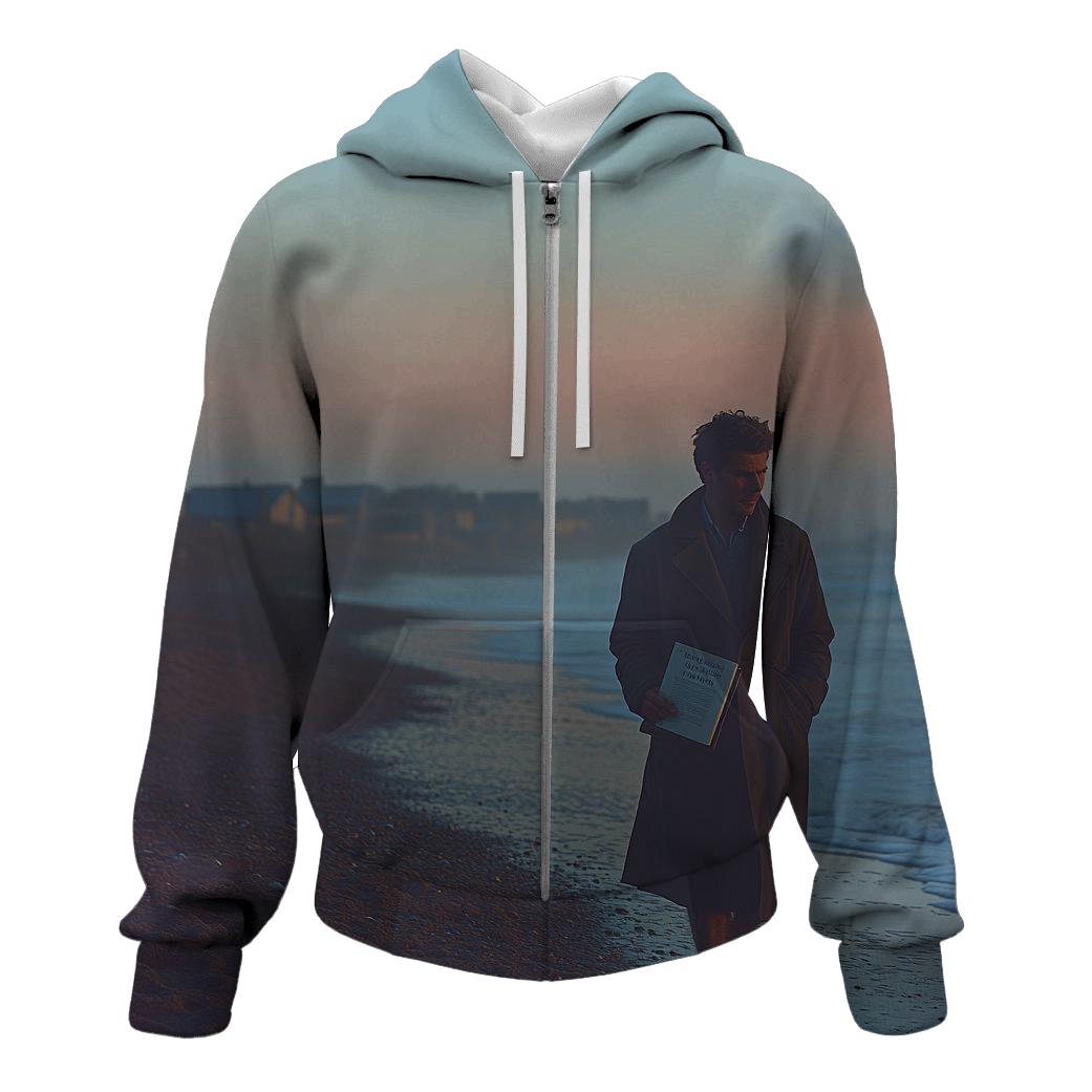 Graham Greene Beachside Contemplation printed hoodies